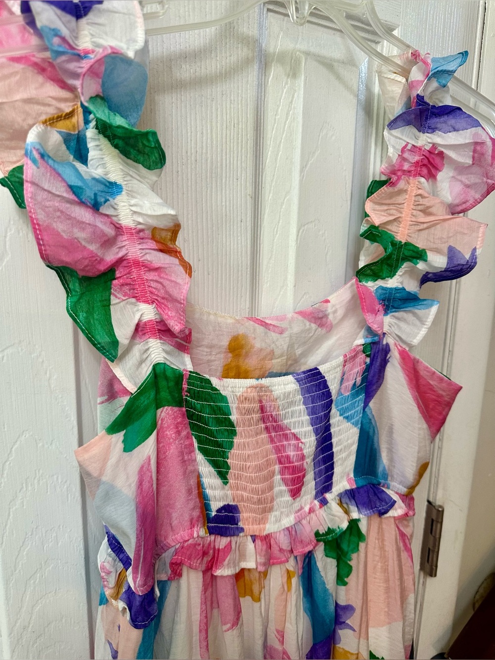 Blu Pepper Brush Stroke Ruffle Midi Sundress - Picture 5 of 7
